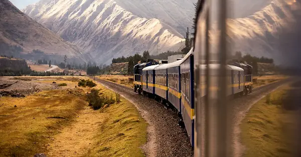 Cusco train to Machu Picchu traveling