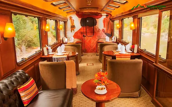 Exclusive service and refined atmosphere on the Hiram Bingham train Machu Picchu