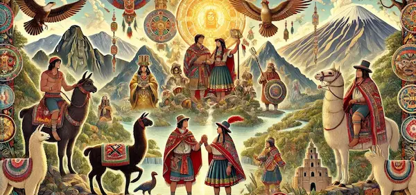 Travelers exploring myths and legends in Peru