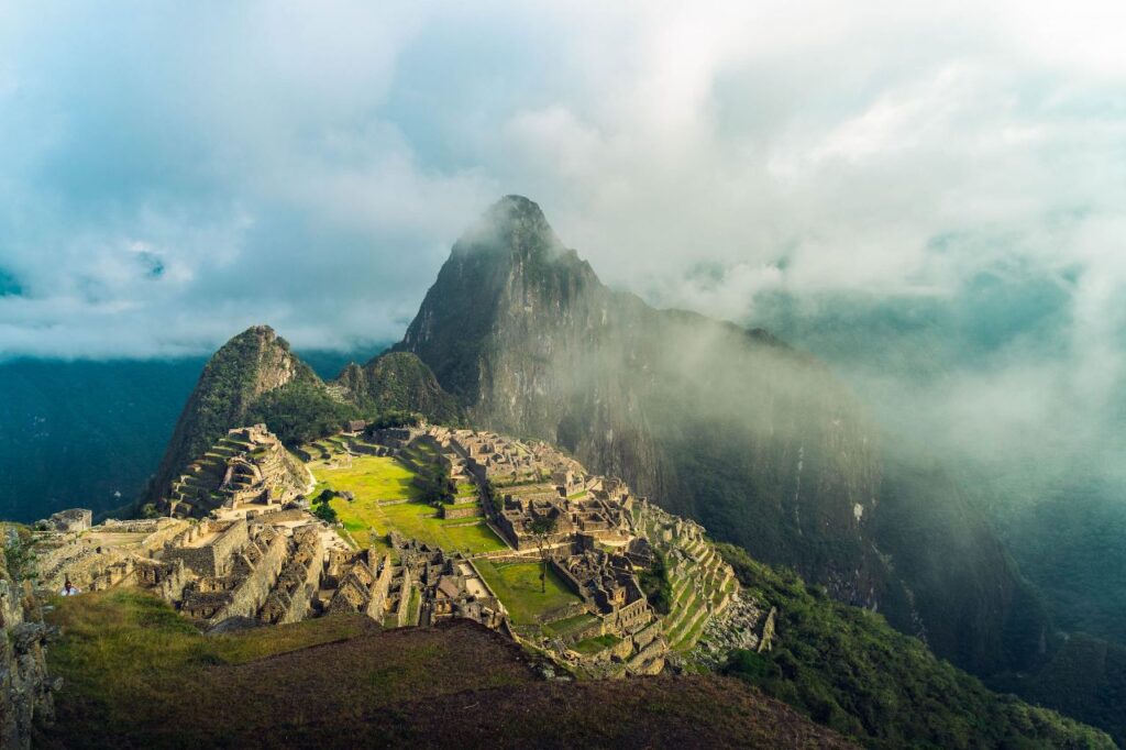 Traveler buying Machu Picchu tickets online before visiting the Inca citadel in Peru