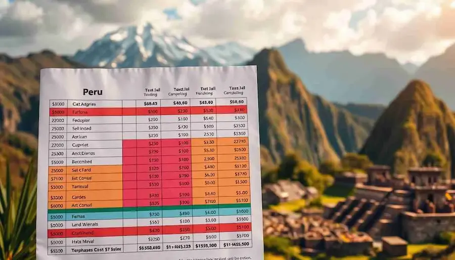 What factors affect travel costs in Peru?